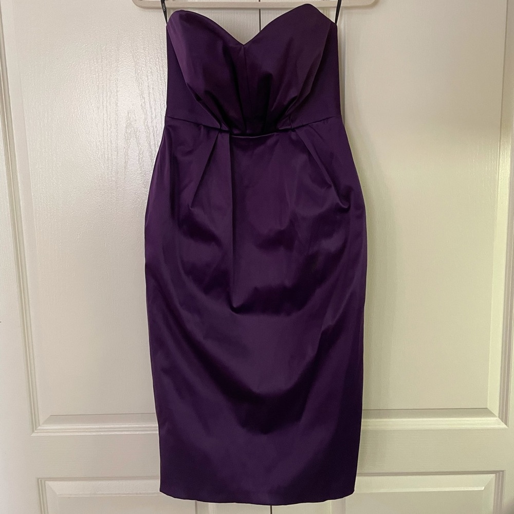ASOS purple strapless midi.